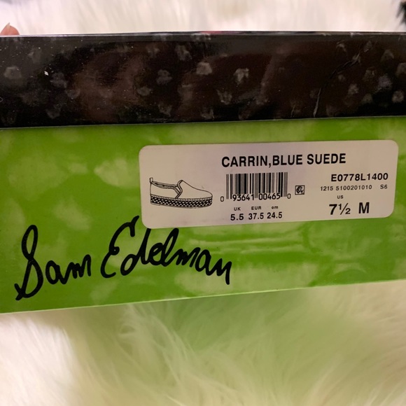 Sam Edelman Carrin Blue Suede Platform Espadrilles - Picture 12 of 12